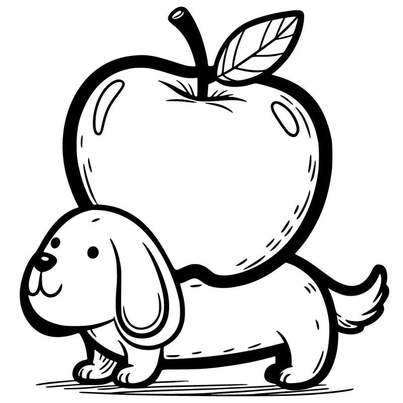 apple on a dog