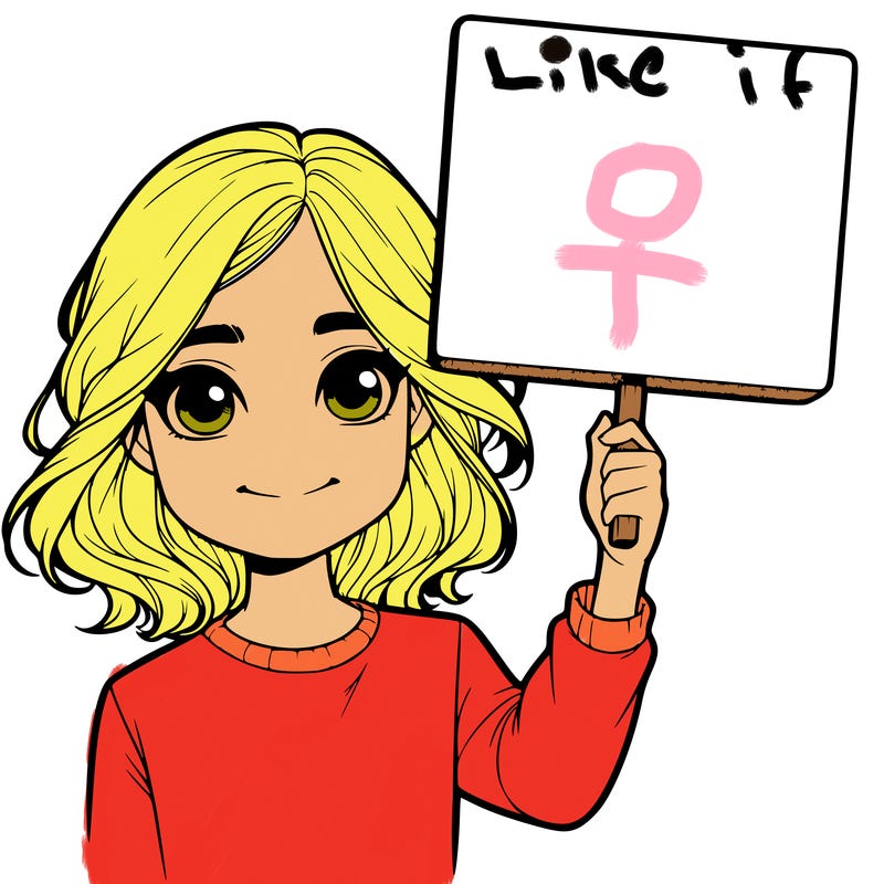 realistic girl holding up a sign