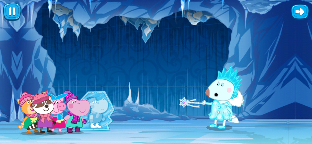 Snow Queen: Frozen castle - 氷の洞窟でスノー・クイーンに立ち向かう動物キャラクター