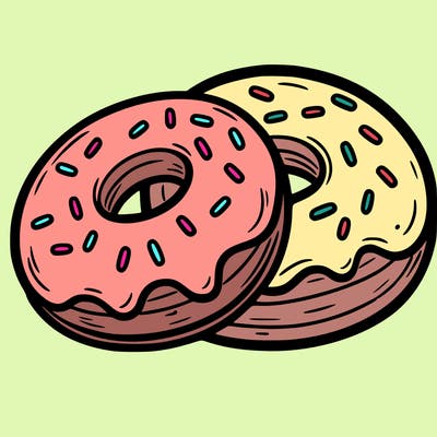 a piece of food doughnuts