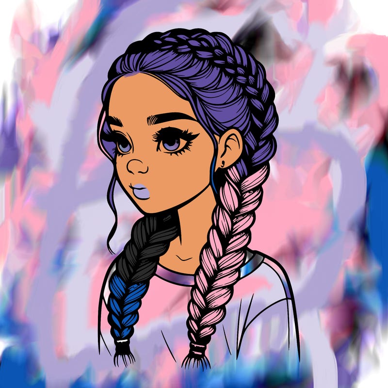 realistic girl with braids