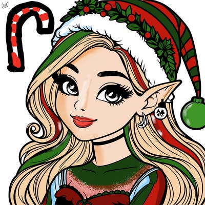 christmas girl elf realistic