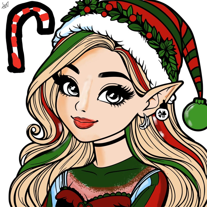 christmas girl elf realistic