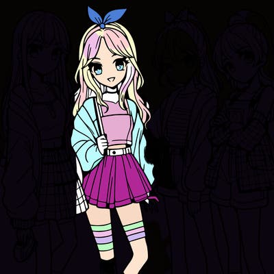 teen manga girls group of 4