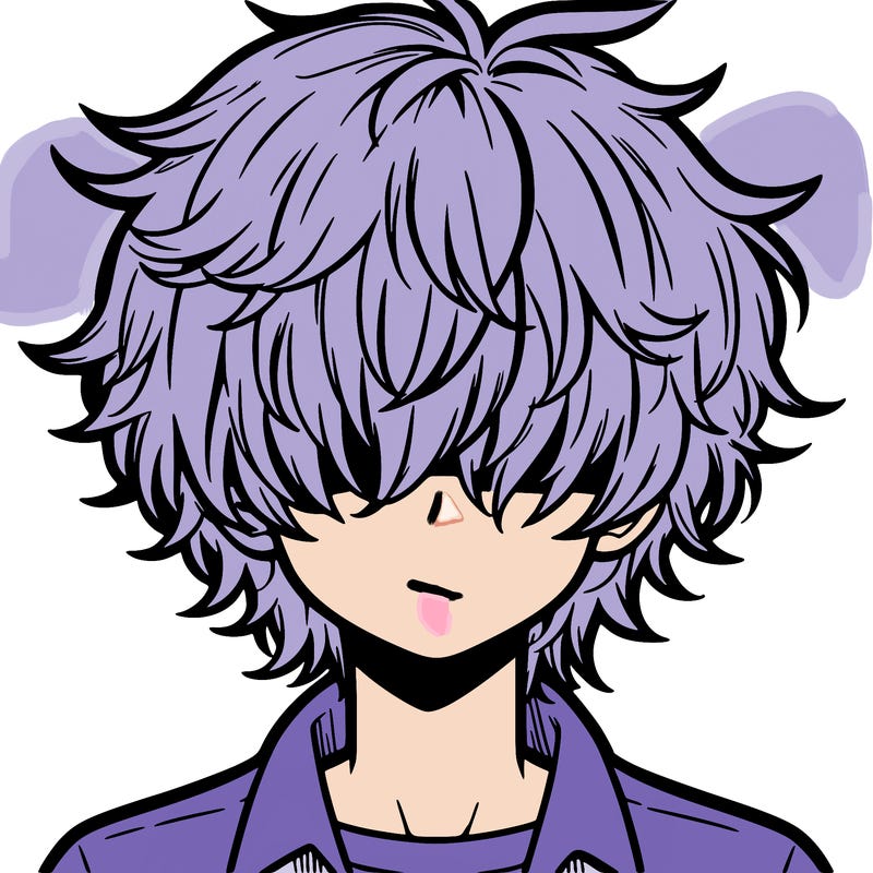 manga boy fluffy hair covering his eyes