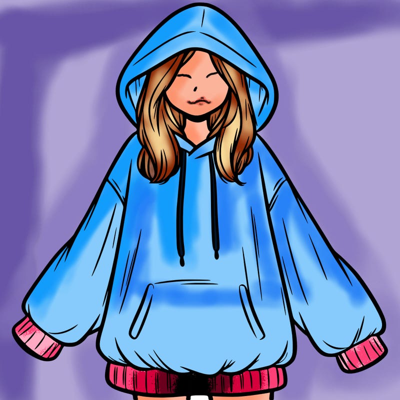 girl in oversized hoodie