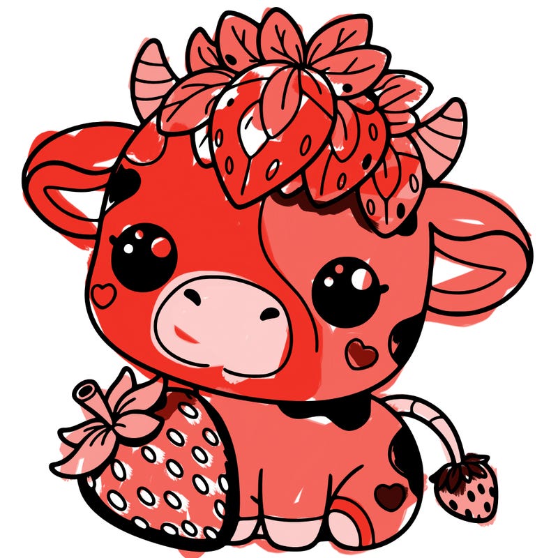 cute strawberry cow