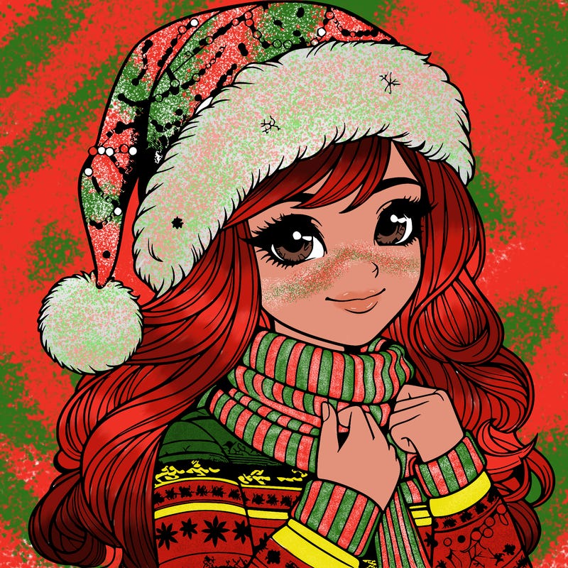 realistic christmas girl