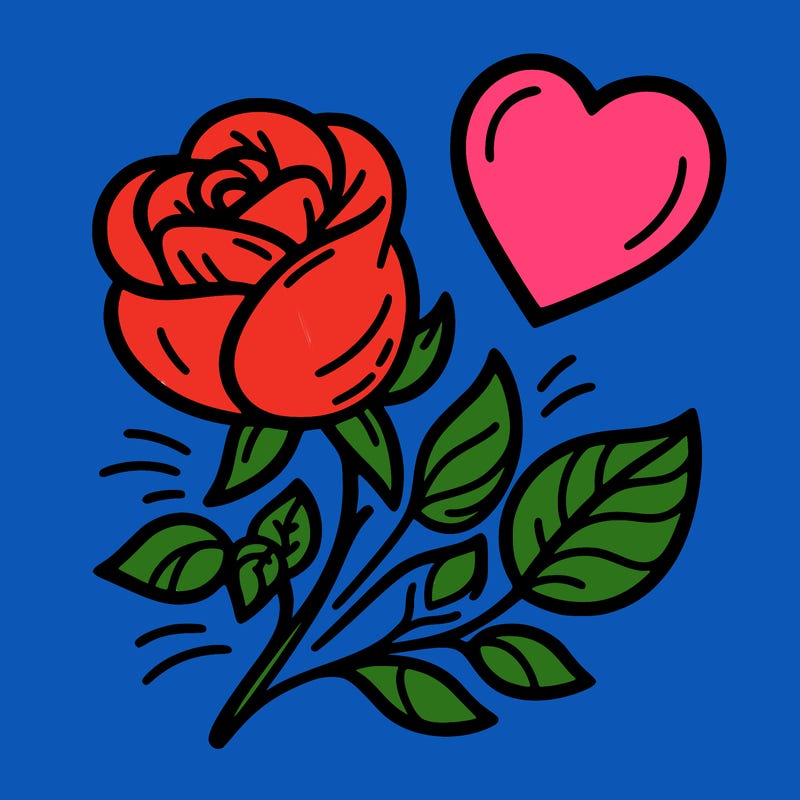 rose and heart