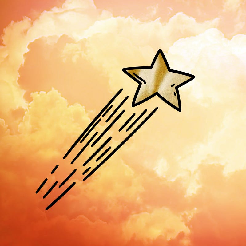 a shooting star in the sky