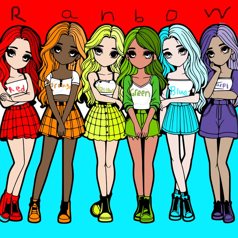 a group of girls realistic