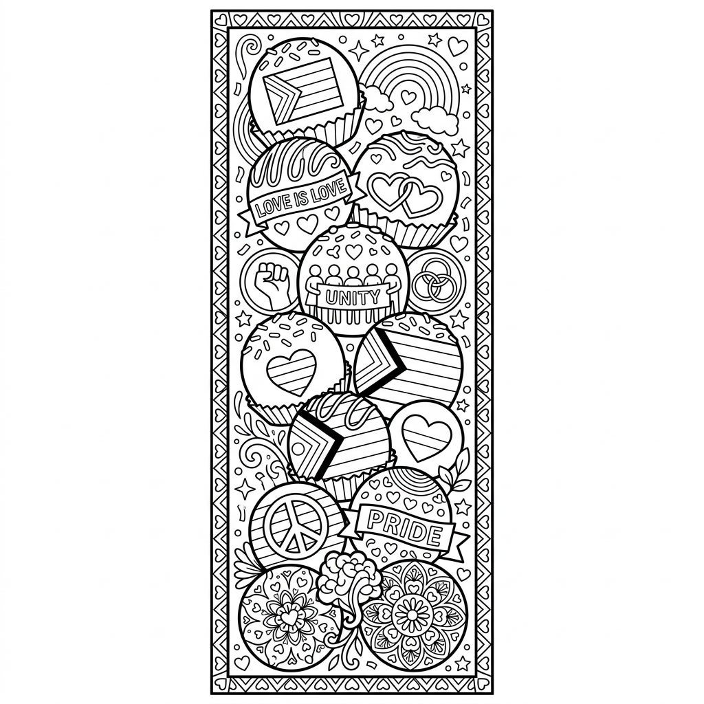 Pride Truffle Bookmark Coloring Page - Celebrate Love