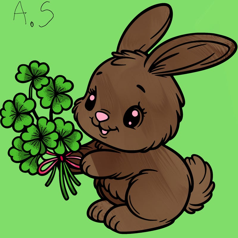 bunny with a bunch of clover