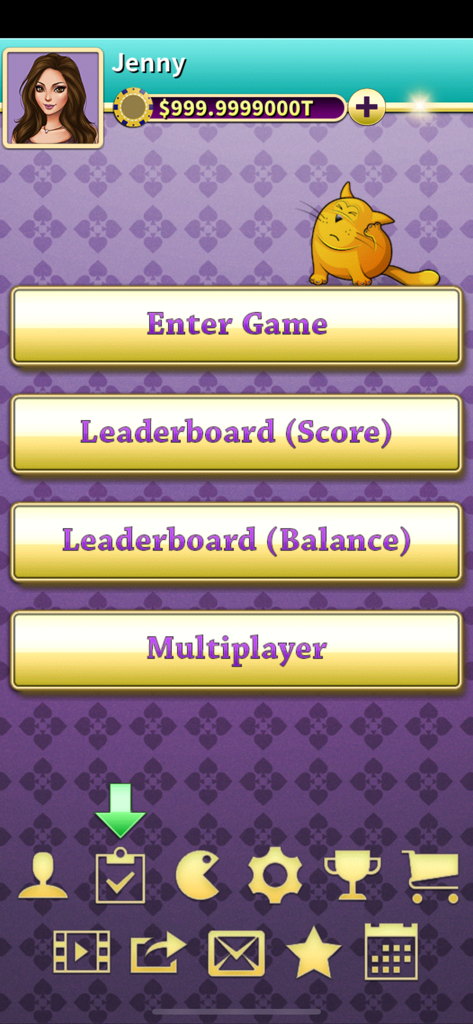 Pantalla del menú principal de la app 13 Poker Deluxe con opciones para Entrar al Juego, Tabla de Clasificación y Multijugador.