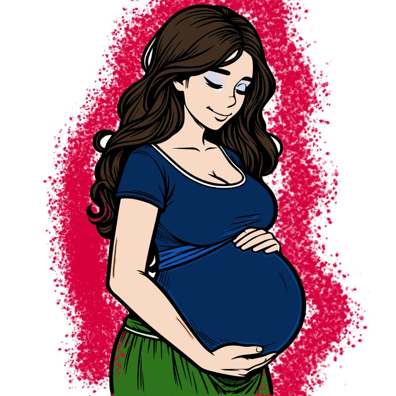 woman heavily pregnant realistic