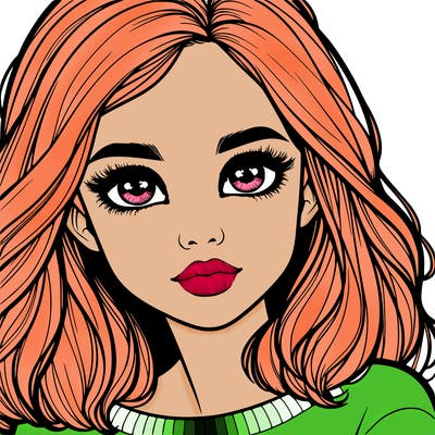 realistic girl whith cute eyes