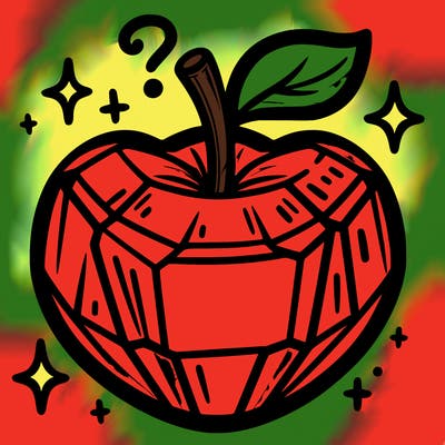 very shiny crystal apple