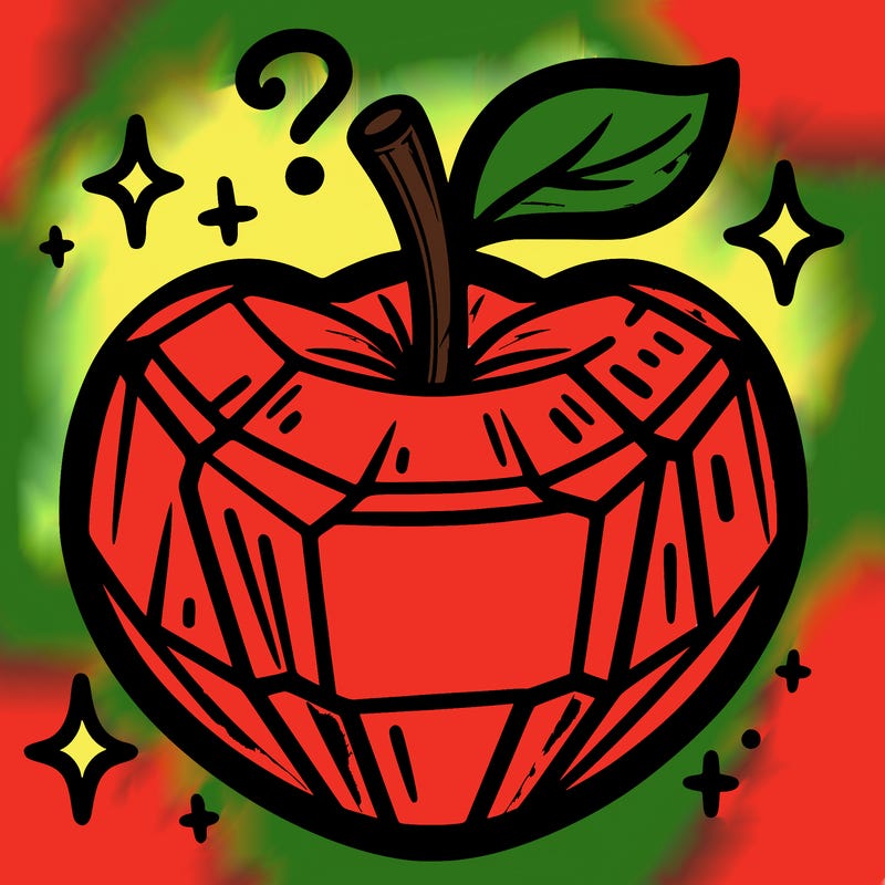 very shiny crystal apple