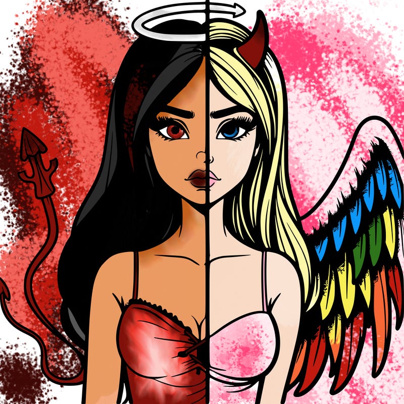 devil vs angel realistic girl
