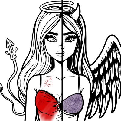 devil vs angel realistic girl