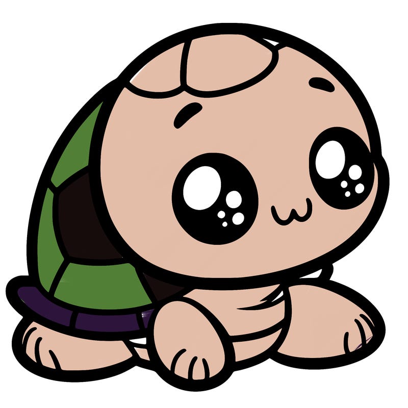 cute little animated turtle