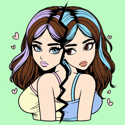 realistic girl split