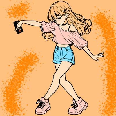 realistic girl danceing