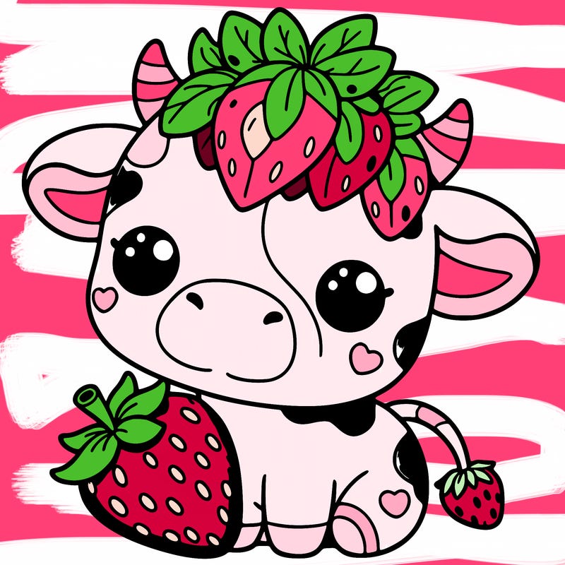 cute strawberry cow