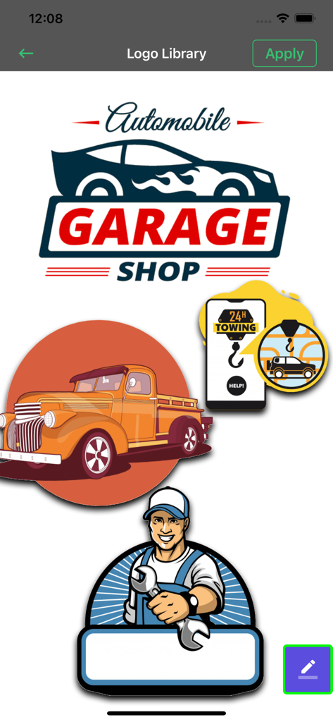Logo Maker and Design Creator - Automotive and garage shop logo templates in the Logo Maker app library