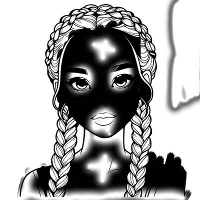 realistic girl with braids