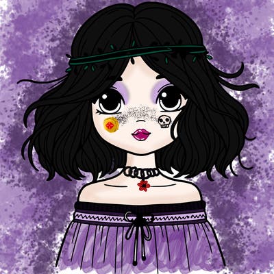 a girl with boho knotless bob hair