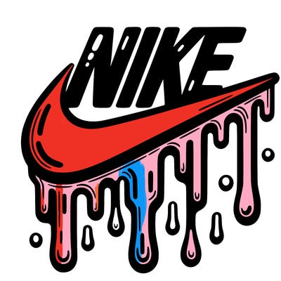 dripping nike logo