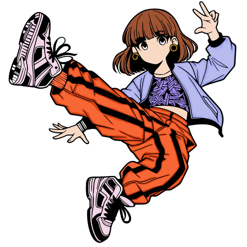 break dancing manga girl