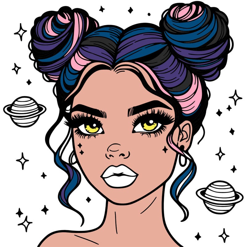 gorgeous woman with space buns