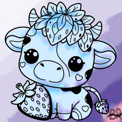 cute strawberry cow