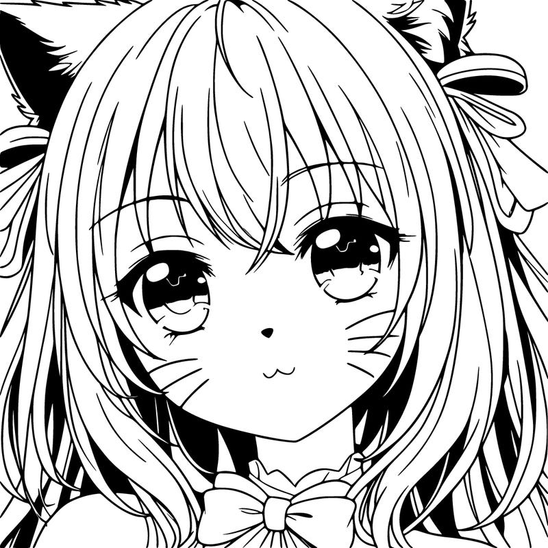 anime cat girl realistic