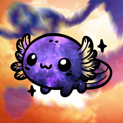 cute easy baby axolotl