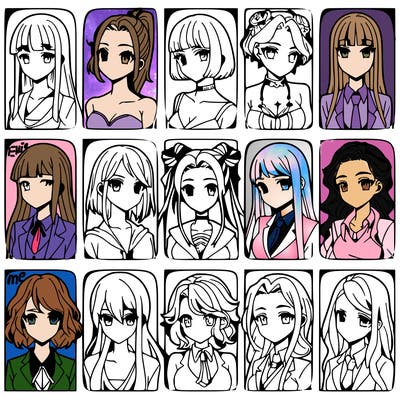 girls that look diffrent anime