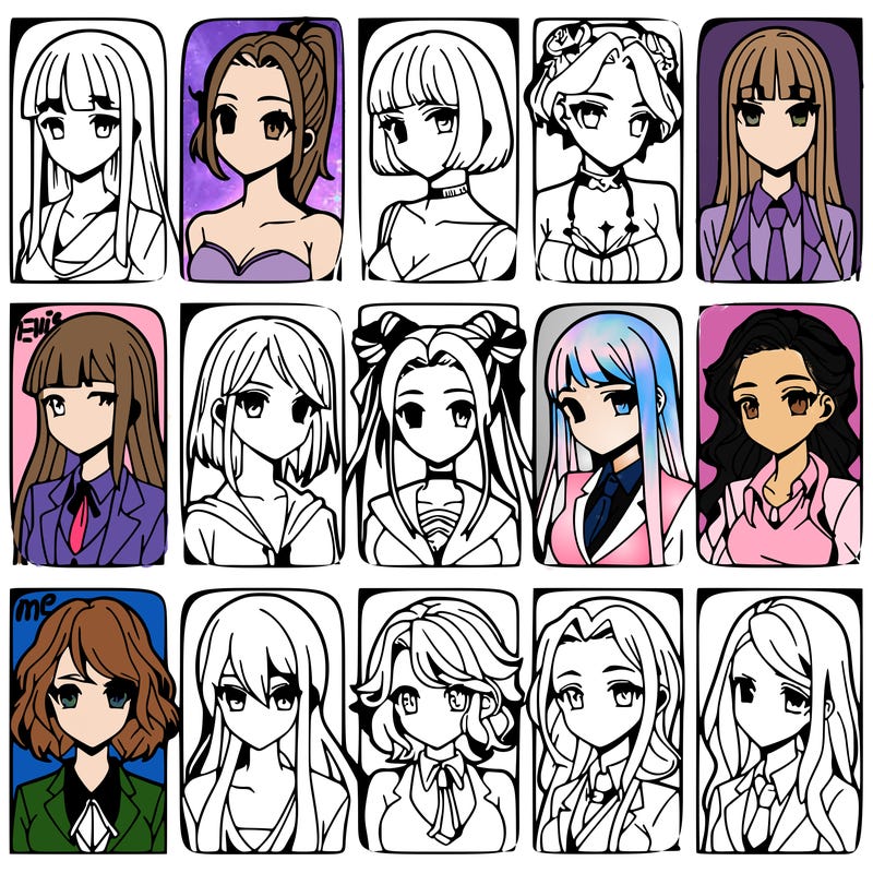 girls that look diffrent anime