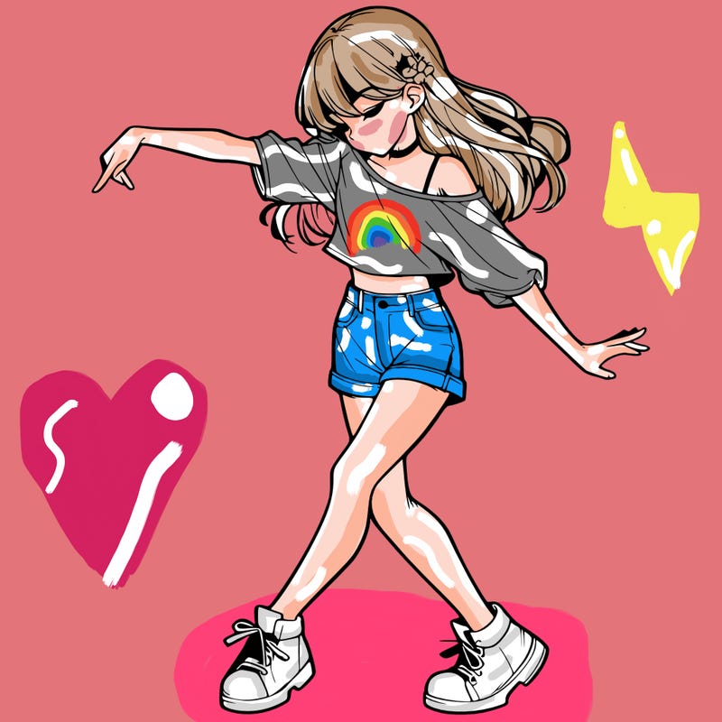 realistic girl danceing