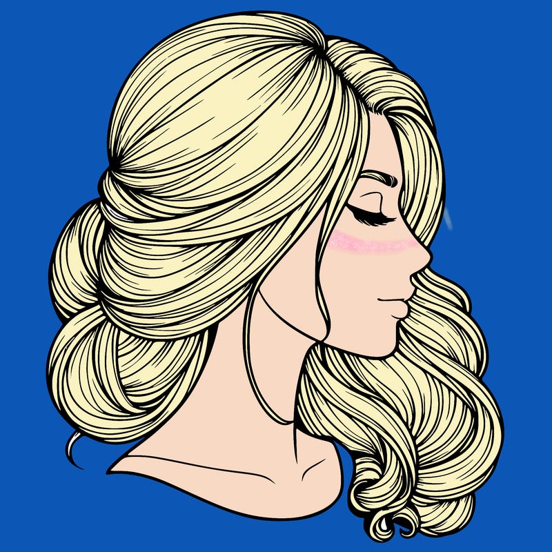 realistic woman's head & hair