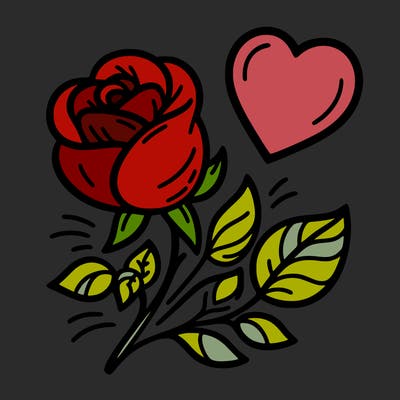 rose and heart