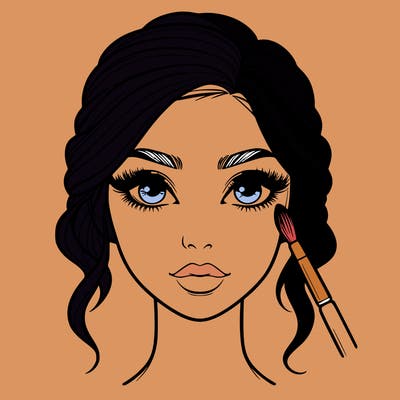 realistic person with makeup