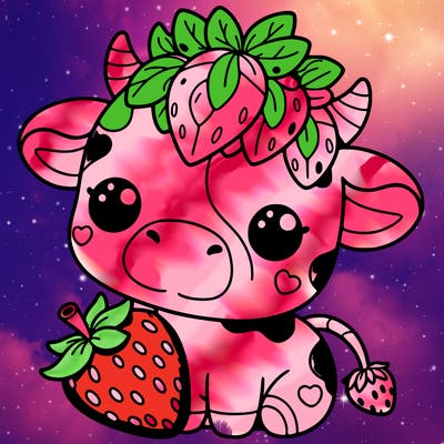 cute strawberry cow