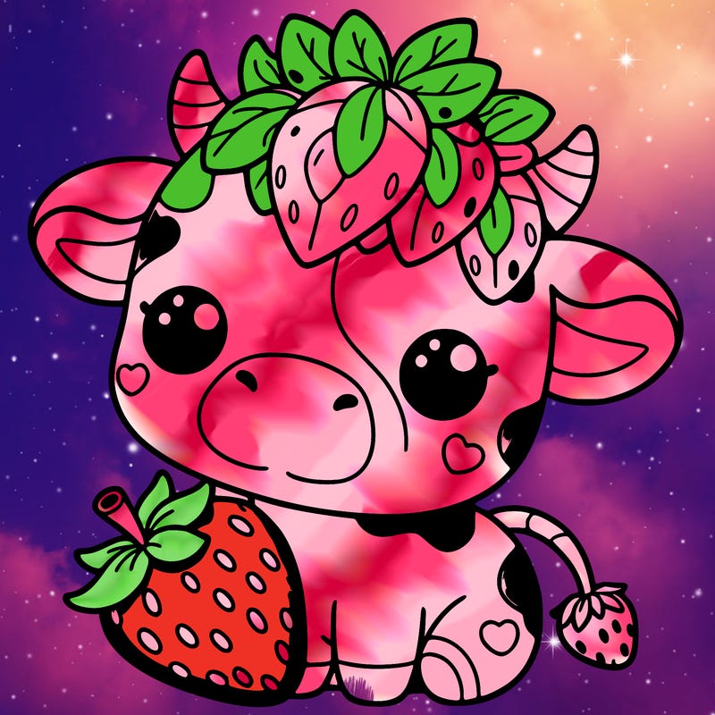 cute strawberry cow