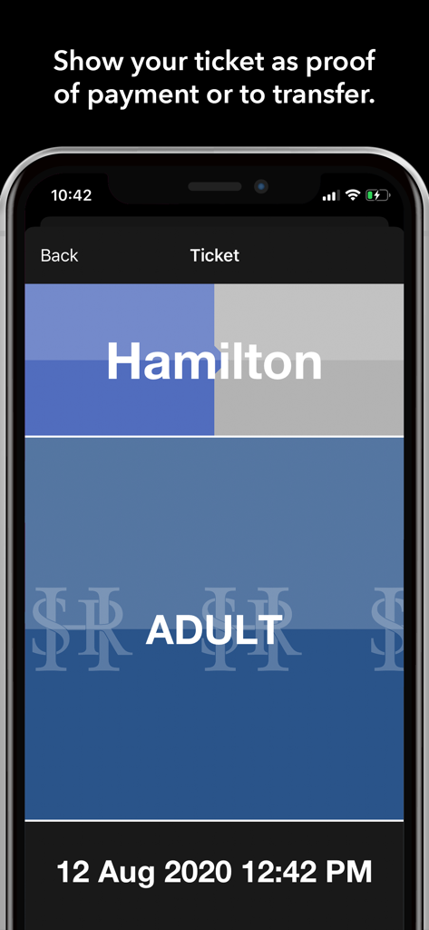 Digital adult transit ticket for Hamilton displayed on the PRESTO E-Tickets app as proof of payment