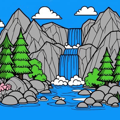 waterfall in mountain