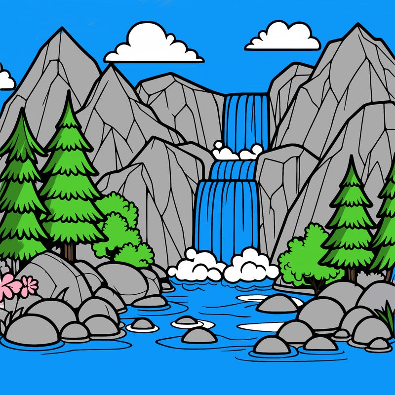 waterfall in mountain