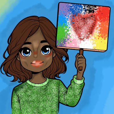 realistic girl holding up a sign