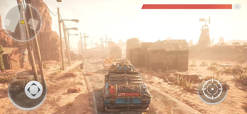 Evolution 2: Battle for Utopia - A rugged vehicle driving through a post-apocalyptic desert in Evolution 2 Battle for Utopia